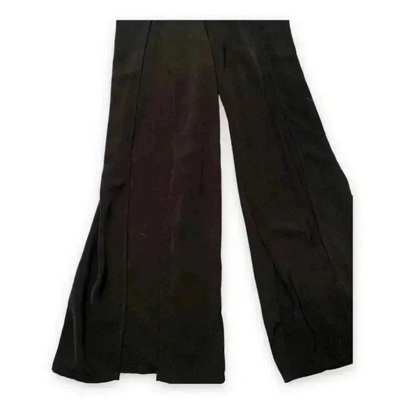 NUDE Wide-Leg Black High Leg Slits Sleeveless V-Neck Empire Waist Jumpsuit - Picture 5 of 6